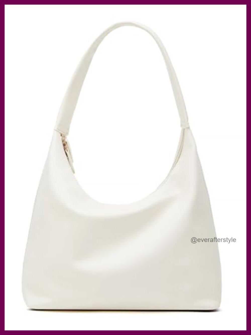 PU Leather Crescent Shoulder Bag Slouchy Hobo Tote Crossbody Purse